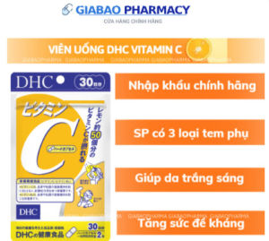 Viên uống bổ sung vitamin C DHC sáng da mờ thâm tăng cường đề kháng gói 30 ngày (60 viên) và 90 ngày (180 viên)