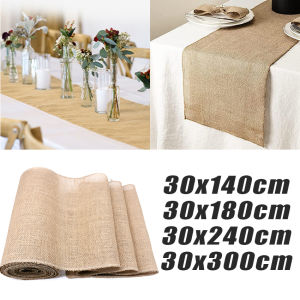 Nordic Table Runner Linen Taplak Meja Tamu Panjang Polos Makan 140/180/240/300Cm