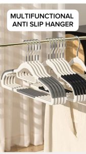 Multifunctional Anti Slip Hangers Thickened Non-Slip Clothes Plastic Hangers Households/ Local Stock