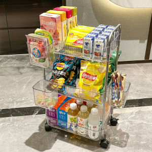 Mobile Storage Cart for Bathroom High Transparent Acrylic
