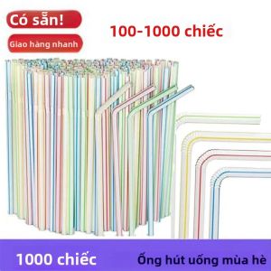 Ống Hút Uống Nước Nhiều Màu Huỳnh Quang Có Thể Uốn Cong Thân Thiện Với Môi Trường Làm Từ Nhựa Dùng Trang Trí Đám Cưới Nhà Bếp Tiệc Tùng