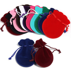 10pcs/lot Velvet Drawstring Jewelry Bags Colorful Gourd Shaped Jewelry Storage Pouches Portable Gifts Display Packaging Bags