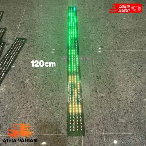 Lampu Kaca Strobo 4 baris Running Text/Tulisan + Wave Animasi
