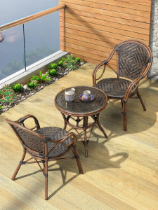 ZIYE | Waterproof Outdoor Rattan Furniture Set for Balcony Patio Leisure Table 3 Pieces