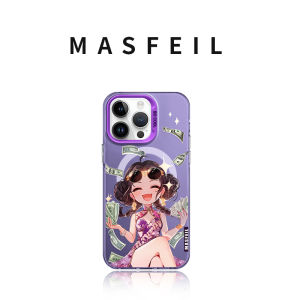 MASFEIL | Người giàu có may mắn thích hợp cho iPhone17Promax ốp điện thoại di động ip15 giá đỡ từ tính Apple 16pro ốp bảo vệ 14 giờ chiều cao cấp 12 bao gồm tất cả ip13 dễ thương