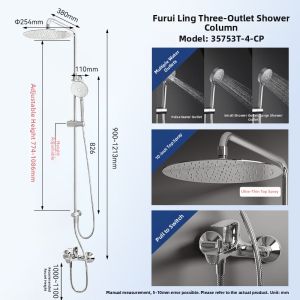 Kohler | Multifunctional Square Overhead Shower  Three Water Outlets