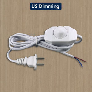 Dimmer Switch Power Cord with Push Button for Christmas Village Houses Salt Lamps 1.8M US/EU Plug Christmas Light Cord with