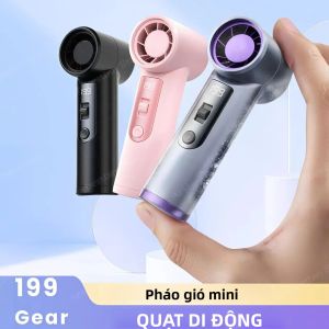 Di Động Turbo Quạt Mini Bỏ Túi Máy Thổi 199 Bánh Răng Gió Có Thể Điều Chỉnh Mùa Hè Treo Cổ Điều Hòa Nhỏ Pháo Gió Sạc