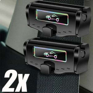 2pcs Car Seat Belt Limiter Buckle Stopper Safety Belt Adjusting Clip Non-slip Spacing Limit Device Fixed Buckle with Car LOGO Car Interior Accessories