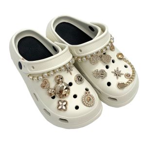 Luxury Style Crocs Jibbitz Charms Cartoon Mickey Shoes Buckle Detachable Pearl Shoe Chain for Crocs