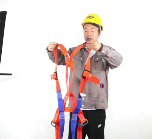 Aerial work Safety Belt full body harness polyamide lanyard Large hook Safety Rope Climbing Wear-resistant Roaps 1.8 Meters Adjustable Waist Harness Protection