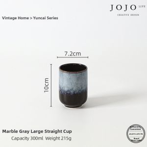Minimalist Japanese Ceramic Straight Cup Underglaze Coloration