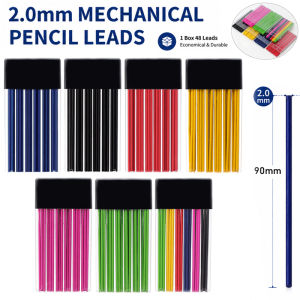 48Pcs/1Box 2.0MM Automatic Pencil Lead Refill 6Color Replaceable Mechanical Pencil Lead School Writing Supplies Accessories