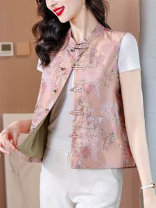 New Chinese Style National Trend Tang Suiting Embroidered Short Jacket Womens Fashionable Vest Spring Autumn New Model