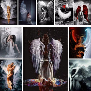 Oil Painting By Numbers Angel Theme DIY Number Drawing Canvas Pictures By Numbers Home Decor Large Size