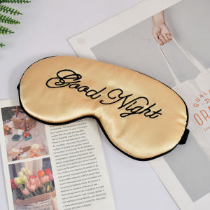 Embroidered Silk Sleep Mask Silk Eye Mask Soft Blackout Blindfold With Adjustable Strap Sleeping Eye Cover Mask For Travel