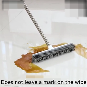 Penyapu Getah SLantai Rambut Penyapu Debu Scraper Penyapu Ajaib 2-in-1  Rubber Broom Carpet Rake with Squeegee 硅膠掃把