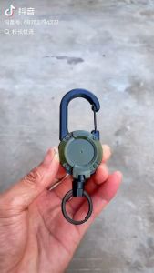 Heavy Duty Retractable Carabiner Hook Climbing Spring Buckle ID Badge Holder Pull Reel Wire Rope Ring Backpack Clip Professional Leash Work Pull Reel Keychain Clip