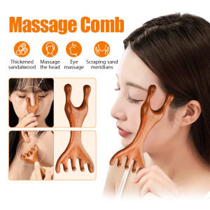 Deer Antler Comb Sandalwood Body Meridian Massage Comb Double-End Wide Tooth Help Blood Circulation Body Massager Tool Therapy Massage Comb