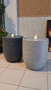 น้ำพุน้ำล้นตั้งพื้น รุ่นทรงกลมสูงโมเดิร์น2591 มี4สี น้ำพุล้นแต่งบ้านเสริมฮวงจุ้ย น้ำพุแต่งสวนสวน