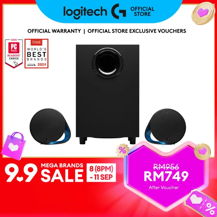Logitech G560 RGB PC Gaming Speakers with Game-Driven Lighting 980-001304