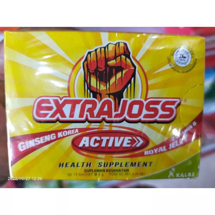 Extra Joos Minuman Suplement Kesehatan Anggur&Mangga Sac/Eceran-EXTRA JOSS Suplemen Makanan Active 6 pcs-Minuman Ener-G EXTRA JOSS / HEMAVITON JRENG / KUKUBIMA-EXTRAJOSS / EXTRA JOSS ISI 12 SACHET