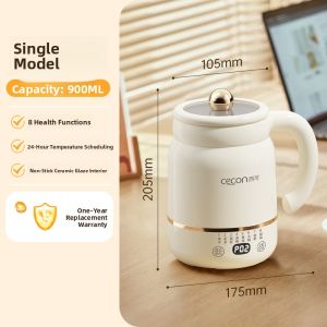 [China Plug Adapter Needed] cecon l Personal Electric Slow Cooker for Soup and Porridge Office and Home Use