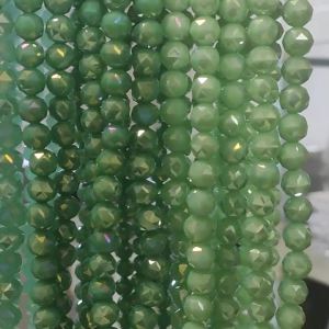 65 Hạt Cườm Pha Lê Xanh AB 8mm Mặt Cắt Tròn Dùng Làm Phụ Kiện Trang Trí Điện Thoại Quần Áo Đồ Thủ Công Đồ Trang Trí Disco