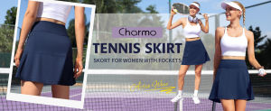 CHARMO Golf Skorts Skirts for Women with Shorts Pockets Tennis Skirt High Waisted Athletic Skorts