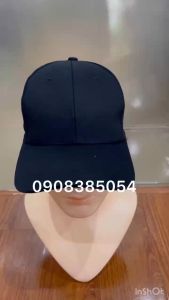 Nón kết vải kaki màu đen trơn