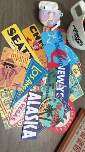 19Pcs Retro American City Travel Stickers High-end Luggage Decorative Decals Laptop Fridge Skateboard Motor Waterproof Pegatinas