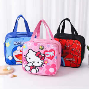 Thickened Aluminum Foil And Canvas Insulated Lunch Box Bag Cartoon Cute Large Size Handheld Student Bento Bag Storage Organizer