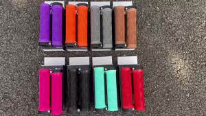ODI Rubber Bicycle Grips 22mm Set Ergonomic MTB Handlebar Grips for Dirt Pit BMX And Mountain Bike in Purple Brown Pink Black
