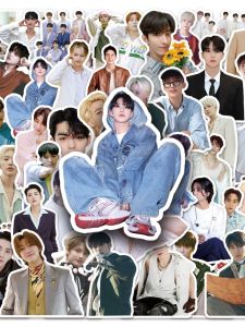 Seventeen Stars Male Group Waterproof Stickers Clr Decoration Luggage Tablet Emoticons Keyboard DIY Scrapbooking Mobile Case Fridge Skateboard Notebook Stickers