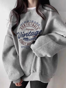 SHUQINGLAI | Hatless Loose Fit Warm Lined Sweatshirt