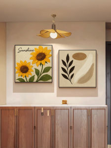 Sunflower Mid-Century Modern Living Room Decorative Painting Sofa Background Wall Floor-standing Artwork French Vintage Entrance Hall Hanging Art