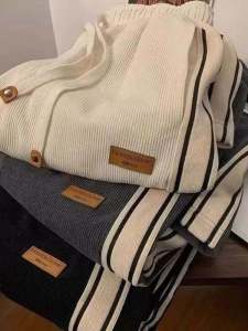 กางเกงลำลองผ้าคอร์ดูรอยทรงตรงสำหรับผู้ชาย กางเกงขายาวทรงตรงหลวมๆ ผ้าขนแกะบุขนแกะ ฤดูใบไม้ร่วง/ฤดูหนาว กางเกงขายาวทรงตรงแฟชั่น