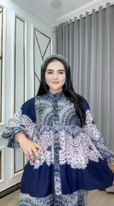 Setelan Rayon Motif Geometris Elegan by kanaya - Gaun Muslimah Modern