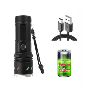 New High Power Long Range LED Flashlight Multifunctional Powerful Torch for Outdoor Camping Hiking Wilderness Emergency Lighting