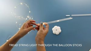 Party Needs LED Balloons Souvenir Light Up Center Table Piece Decor For Girls Boys Baby Christening 1st Birthday Adult Wedding Bubble Bobo Balloons Set Transparent Rainbow Colorful Flashing Balloon with Holder Sticker and Base