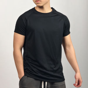 Orgn Quick Dry Short Sleeve Mens Training Top Shoulder Insertion Fitness Clothing Elastic Running Slim Fit Solid Color T-Shirt