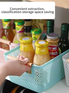 3PCS Wood Handle Snack Toy Household Kitchen Desktop Bathroom Makeup storage Box Basket Organizer