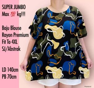 MUAT 80-100KG!!! BAJU BALI TIE DYE ATASAN BLOUSE SUPER JUMBO LD 140 FIT TO XXXXL SJ/ABSTRAK REAL PICT