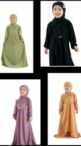 gamis anak perempuan bahan crinkle airflow NAOMI SERIES usia 3 - 8 TAHUN