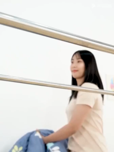 GENGYAN ราวแขวนผ้าแบบพับได้ สแตนเลส 304 พับเก็บสะดวก ราวแขวนผ้าแบบยืดไสลด์ ราวแขวนผ้ารูปตัว X  240CM ราวตากผ้า