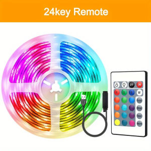 USB 5050 RGB LED Strip Lights with Remote Control 44 Lighting Modes Dimmable Million Gradient Colors for Bedroom Festival Decor