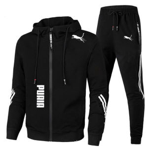 Mens Spring Autumn Tracksuit Set Long Sleeve Hoodie And Joggers 2-Piece Fitness Running Sportswear Casual Clothing