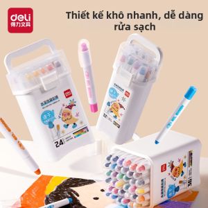 deli | Quick-drying Non-sticky Washable Smooth Crayons