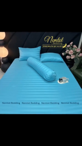 💎MÃ MÀU MỚI💎 Bộ Chăn Ga Gối Cotton Khách Sạn Sọc 3F Sang Trọng Vỏ Gối Ôm Khóa Kéo _ Nemtot Bedding