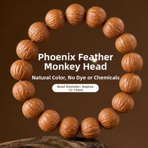 HONGLIANGYUAN | Collectible Wild Source Mens Carved Monkey Head Prayer Beads Jingbali Original Seed